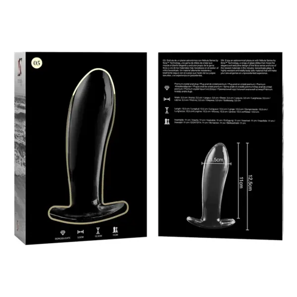 NEBULA SERIES BY IBIZA - Plug Anal de Cristal Transparente 12.5 cm - 3.5 cm - Imagen 6