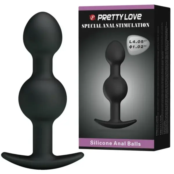 Pretty Love - Bolas Anales Silicona Estimulación Especial 10.3 cm Negro - Imagen 2