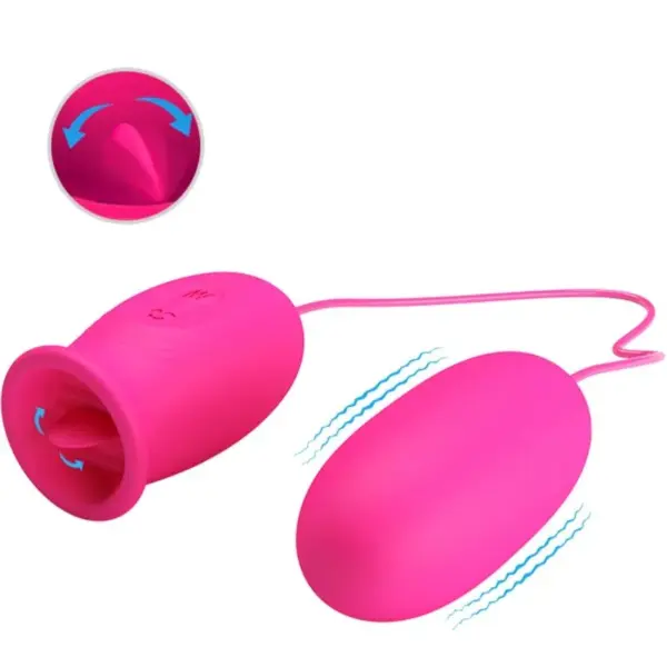 Pretty Love - Huevo vibrador con lengua estimuladora rosa - Imagen 2