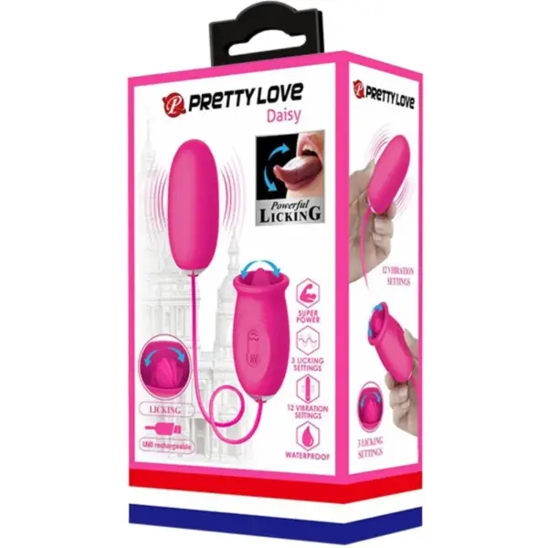 Pretty Love - Huevo vibrador con lengua estimuladora rosa - Imagen 8