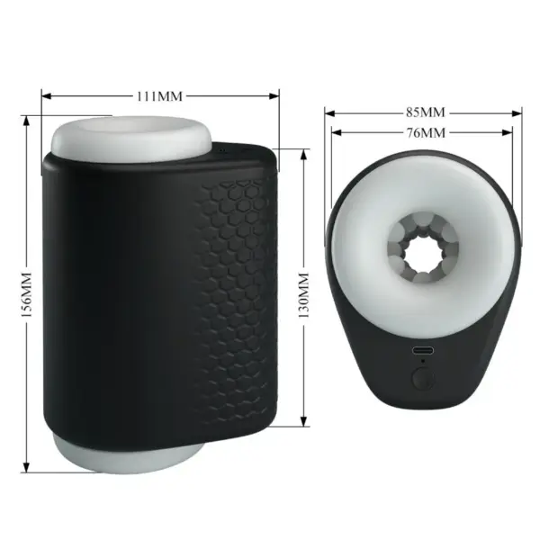 Pretty Love - DJ Girl Masturbador Masculino con Vibración 5 Configuraciones Negro - Imagen 9