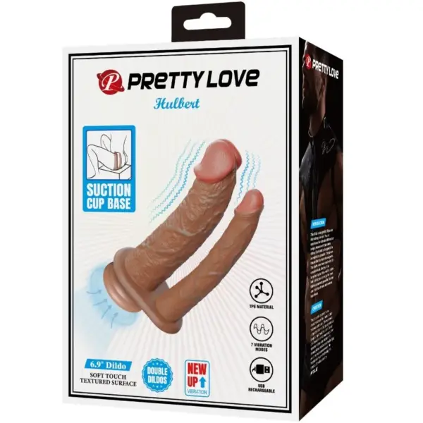 Pretty Love - Hulbert Doble Dildo Realístico con Vibración Mulato - Imagen 8