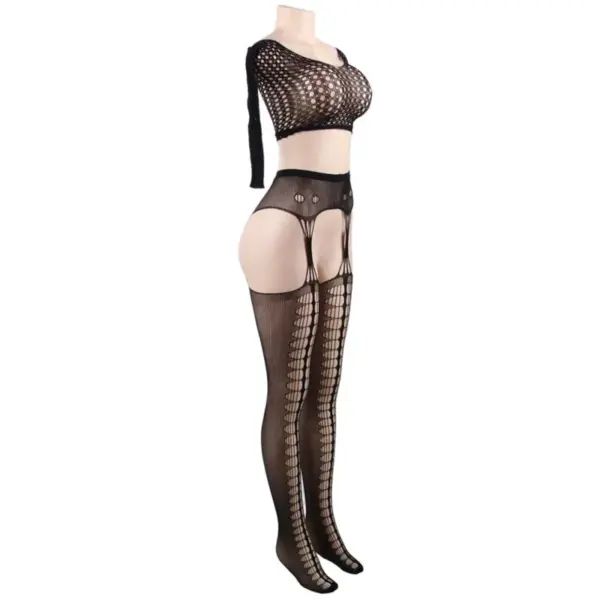 Queen Lingerie - Bodystocking Top Manga Larga S/L para Mujeres Seductoras - Imagen 5