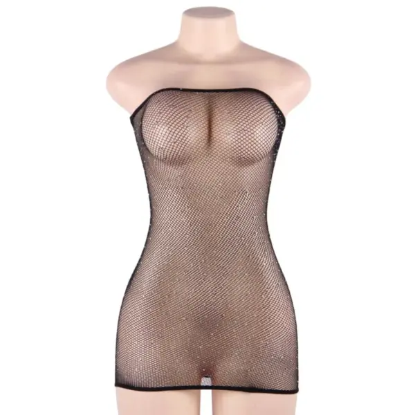 Queen Lingerie - Vestido cuerpo de red con brillantes S/L - Imagen 3