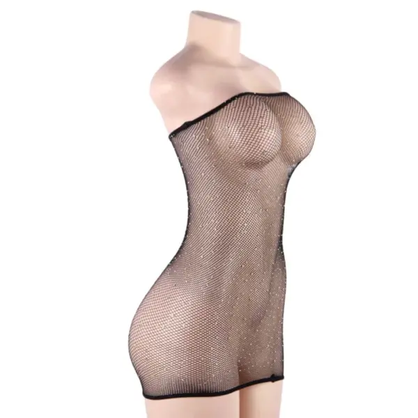 Queen Lingerie - Vestido cuerpo de red con brillantes S/L - Imagen 4
