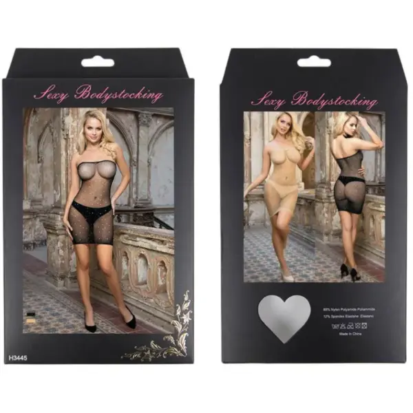 Queen Lingerie - Vestido cuerpo de red con brillantes S/L - Imagen 8