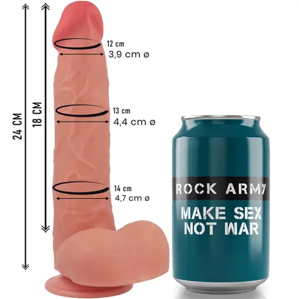 Rockarmy - Raptor Dildo Realista Dual Density Silicona Líquida 24 cm -O- 4.4 cm - Imagen 3