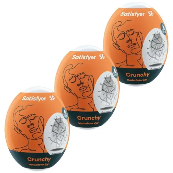Satisfyer - 3 Huevos Masturbadores Crunchy para Placer Inigualable