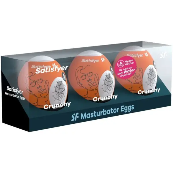 Satisfyer - 3 Huevos Masturbadores Crunchy para Placer Inigualable - Imagen 2
