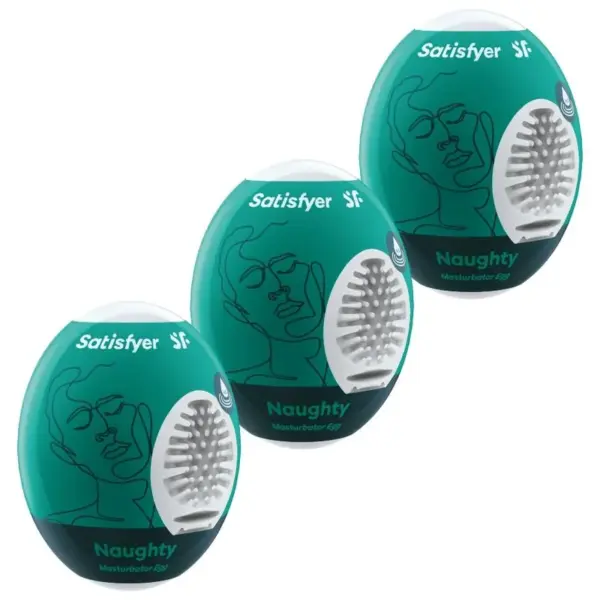 Satisfyer - 3 Huevos Masturbadores Naughty para Placer Sin Límites