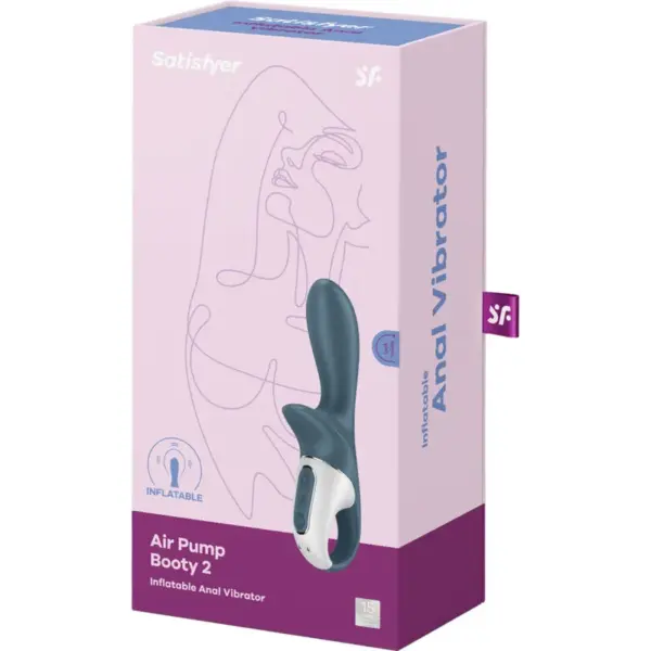 Satisfyer - Air Pump Booty 2 Gris Oscuro: Vibrador Anal Inflable - Imagen 6