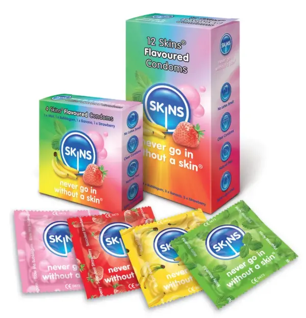 SKINS - Preservativo Sabores Varios 12 Uds - Placer y Diversión