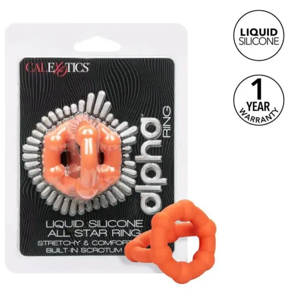 CALEXOTICS - Alpha All Star Ring Naranja: Anillo de Potenciación para el Placer Masculino - Imagen 2