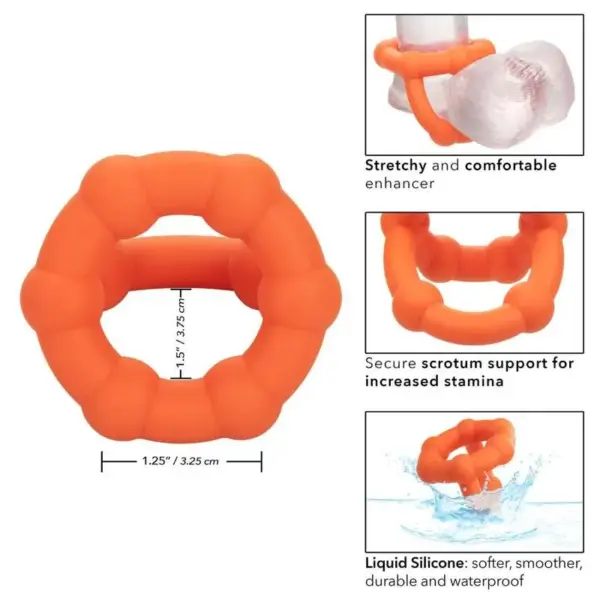 CALEXOTICS - Alpha All Star Ring Naranja: Anillo de Potenciación para el Placer Masculino - Imagen 3