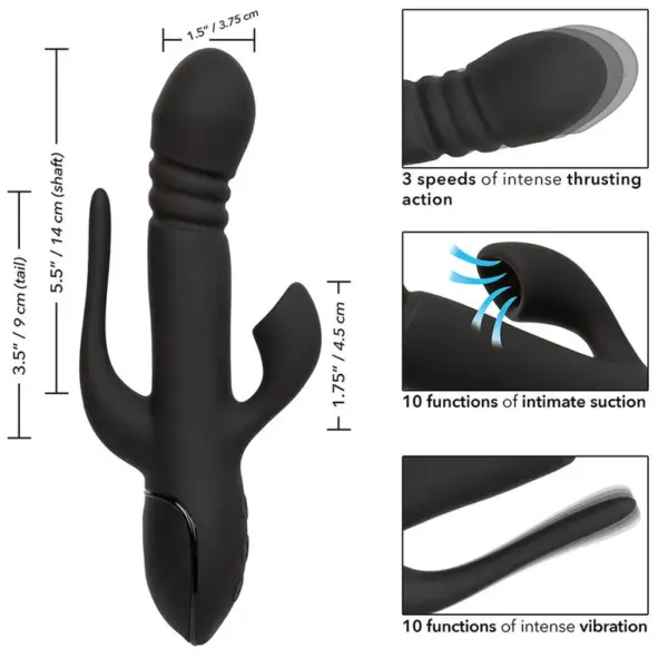 CalExotics - Vibrador Triple Euphoria Negro - Imagen 9