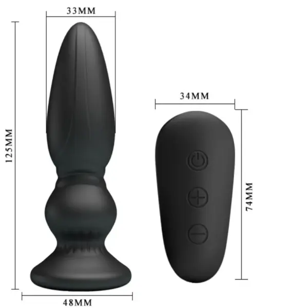 MR PLAY - Vibrador potente control remoto anal plug negro - Imagen 5