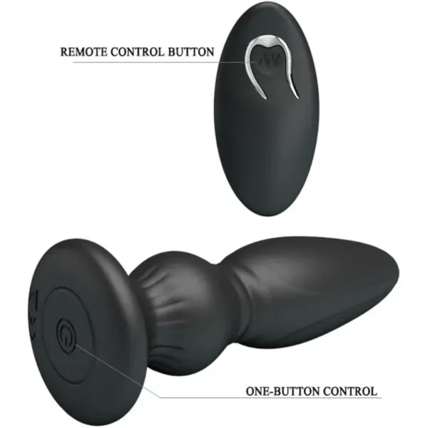 MR PLAY - Vibrador potente control remoto anal plug negro - Imagen 7