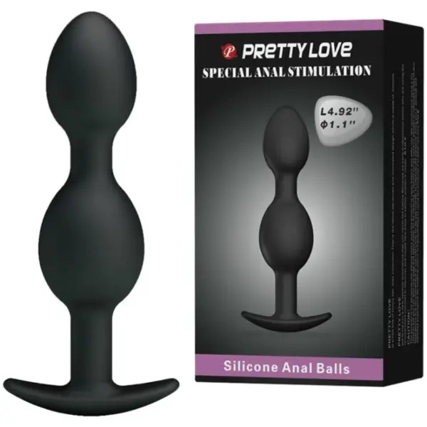 Pretty Love - Bolas Anales Silicona 12.5 cm Negro - Imagen 2