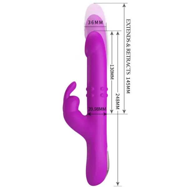 Pretty Love - Vibrador rabbit con rotación morado - Imagen 6