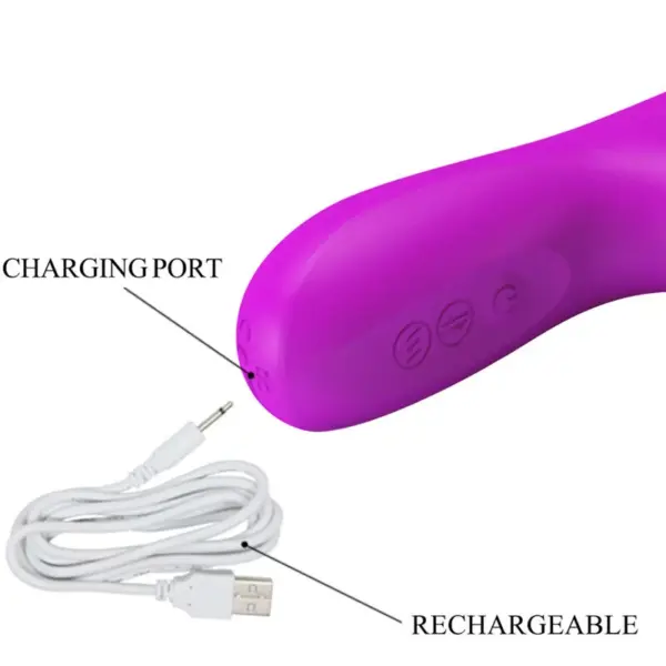 Pretty Love - Vibrador rabbit con rotación morado - Imagen 9