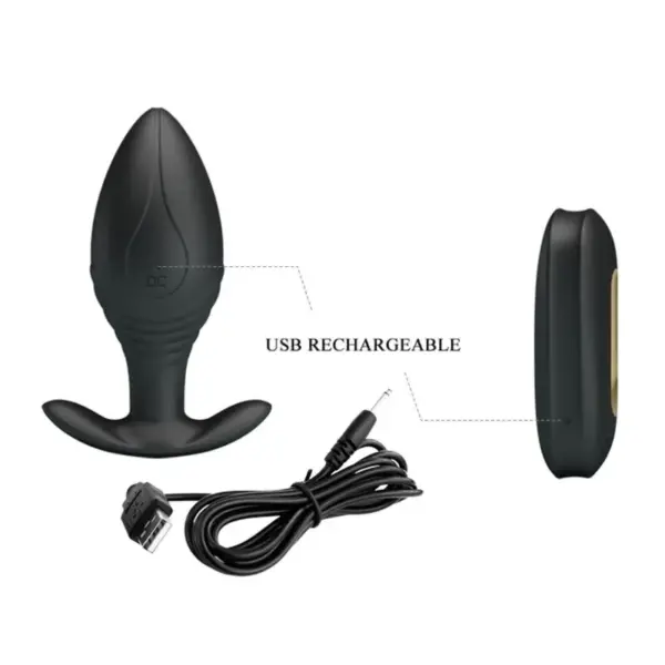 Pretty Love - Plug Anal Vibrador Recargable Negro - Imagen 10