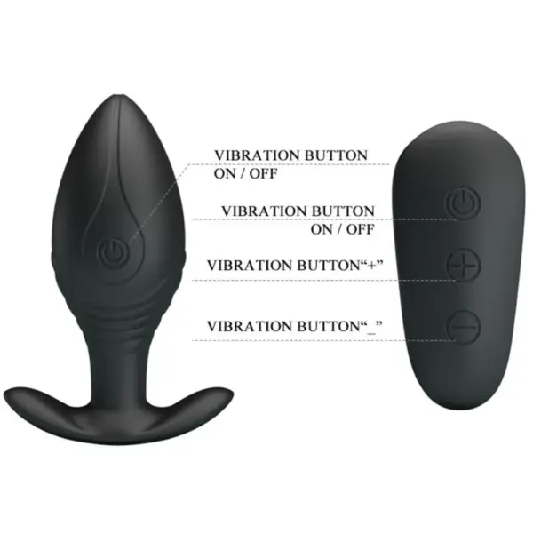 Pretty Love - Plug Anal Vibrador Recargable Negro - Imagen 9