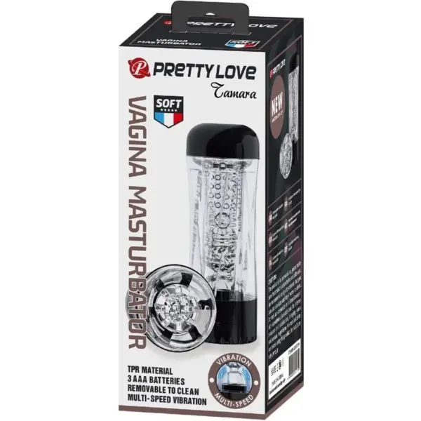 Pretty Love - Tamara Masturbador Masculino Vibrador Multivelocidad Negro - Imagen 10