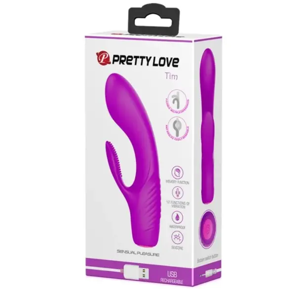 Pretty Love - Vibrador rabbit con licking morado - Imagen 10