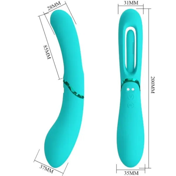 ROMANCE - Vibrador Punto G con Licking Azul - Imagen 8