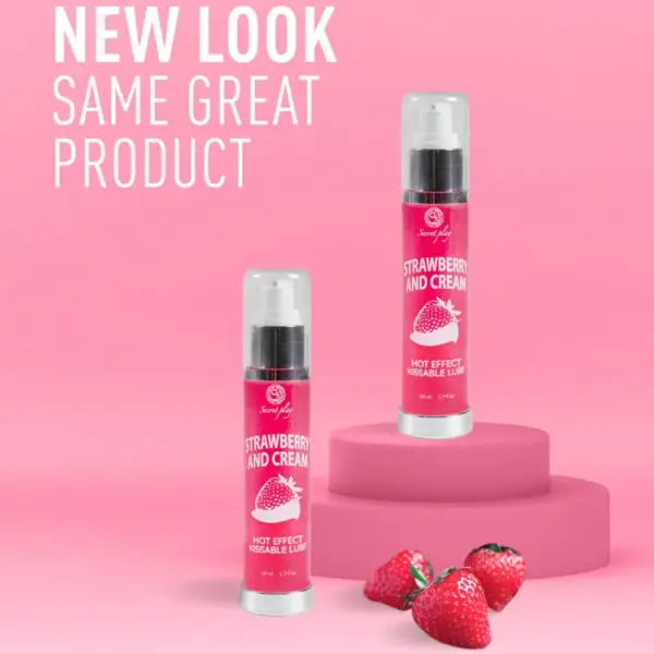 SECRETPLAY - Lubricante 2-1 Efecto Calor Fresa y Nata 50 ml - Imagen 4