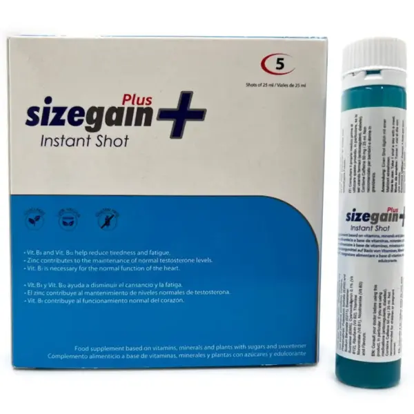SizeGain Plus - Instant Shot Vigorizante Masculino 5 Unidades - Imagen 2