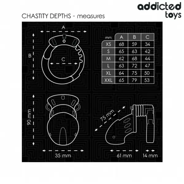 ADDICTED TOYS - Jaula de castidad para pene 7,5 cm - Imagen 5