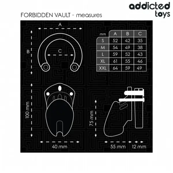 ADDICTED TOYS LOCKED - Jaula de castidad 10 cm para control absoluto - Imagen 5