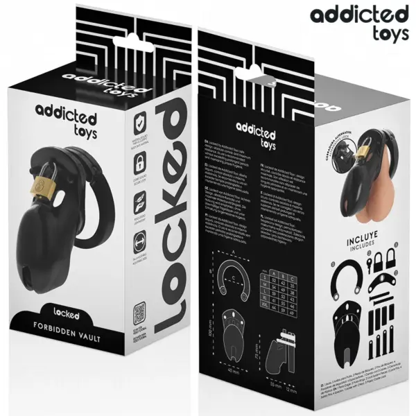 ADDICTED TOYS LOCKED - Jaula de castidad 10 cm para control absoluto - Imagen 6