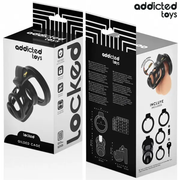 ADDICTED TOYS LOCKED - Jaula para pene de silicona 8,5 cm - Imagen 6