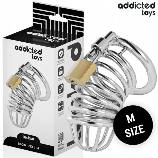 ADDICTED TOYS LOCKED - Jaula para pene de metal talla M