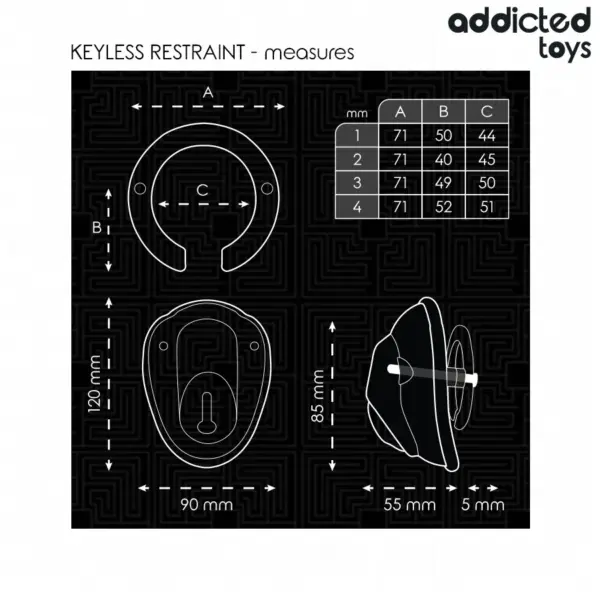 ADDICTED TOYS LOCKED - Jaula de castidad keyless 11,5 cm - Imagen 5