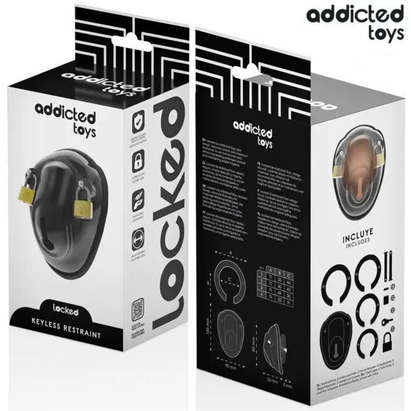 ADDICTED TOYS LOCKED - Jaula para pene sin llave de 11,5 cm - Control total en tus juegos - Imagen 6