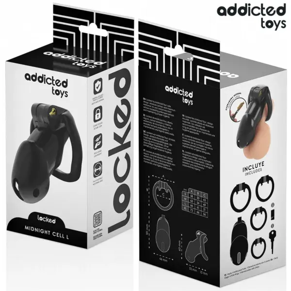 ADDICTED TOYS LOCKED - Jaula de castidad para pene talla L - Imagen 6