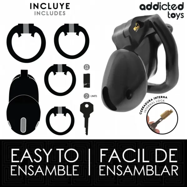 ADDICTED TOYS LOCKED - Mindnight Cell Jaula para Pene Talla S 4.8 cm - Imagen 4
