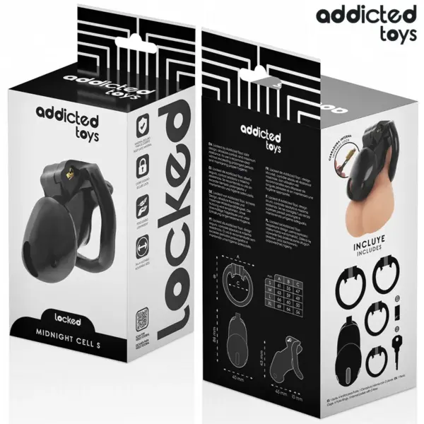 ADDICTED TOYS LOCKED - Mindnight Cell Jaula para Pene Talla S 4.8 cm - Imagen 6