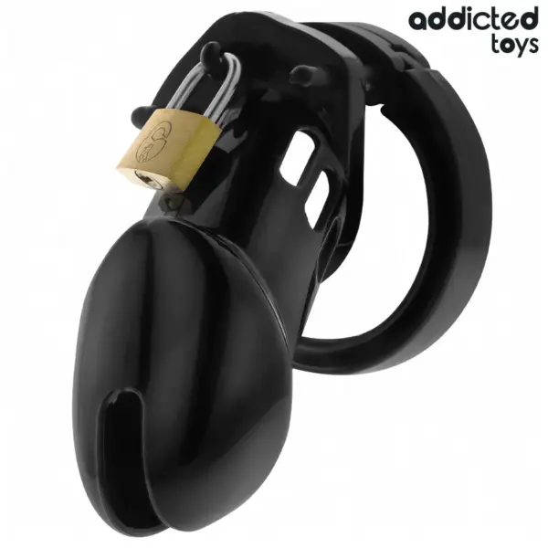 ADDICTED TOYS LOCKED - Jaula para pene Obsidian Hold Talla M - Imagen 2