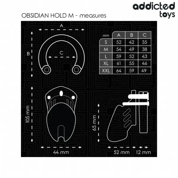 ADDICTED TOYS LOCKED - Jaula para pene Obsidian Hold M - Imagen 4