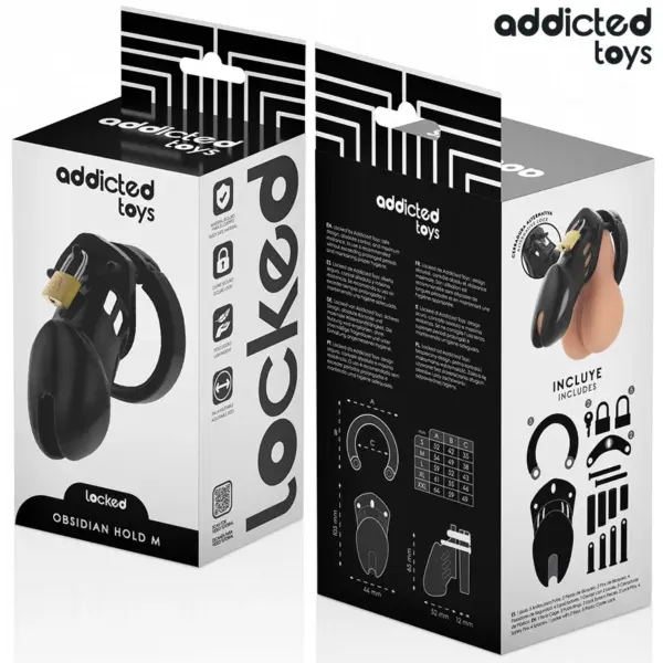 ADDICTED TOYS LOCKED - Jaula para pene Obsidian Hold M - Imagen 6