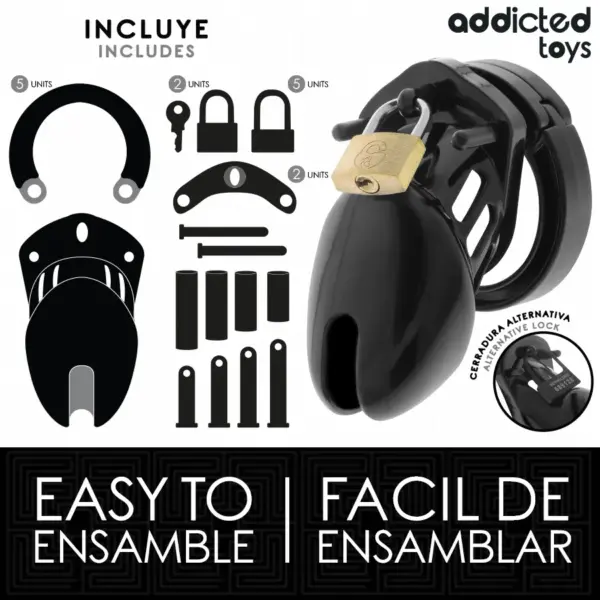 ADDICTED TOYS LOCKED - Jaula para pene Obsidian Hold S - Imagen 4