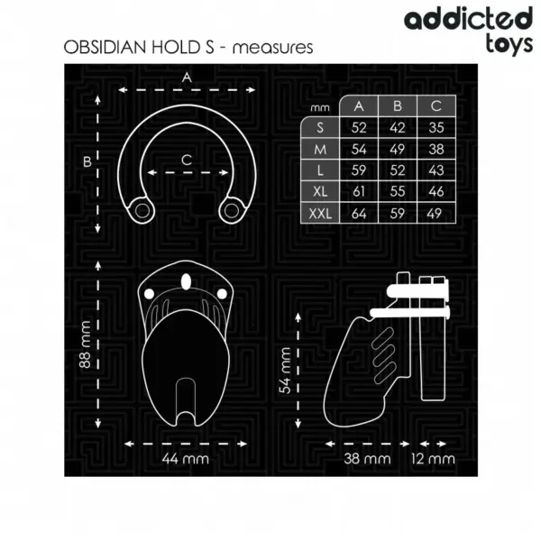 ADDICTED TOYS LOCKED - Jaula de castidad Obsidian Hold Talla S - Imagen 5