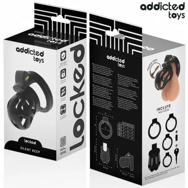 ADDICTED TOYS LOCKED - Jaula de castidad silenciosa de 7,5 cm - Imagen 6