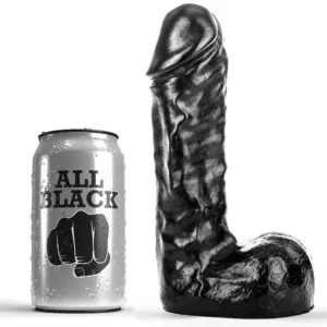 ALL BLACK - DONG 19 CM: Dildo Flexible para Placer Infinito