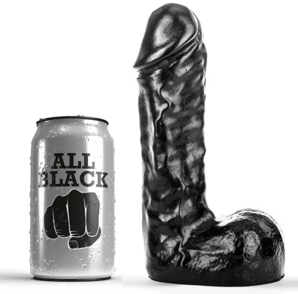 ALL BLACK - DONG 19 CM: Dildo Flexible para Placer Infinito