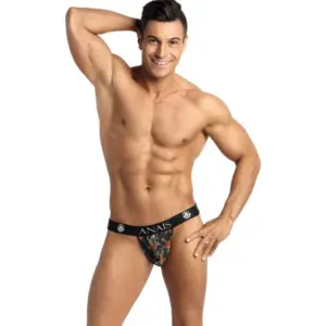 ANAIS MEN - Power Jock Strap M con Estampado de Rosas y Calaveras